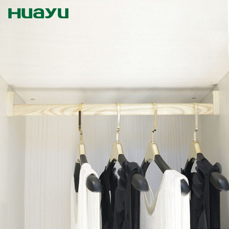 Painted wardrobe hardware accessories hanger Rod wardrobe rod clothing rod wood grain aluminum alloy hanging rod