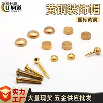 Thickened brass glass mirror nails flat advertising nails self-tapping screws curved decorative cap screws ugly and beautiful caps