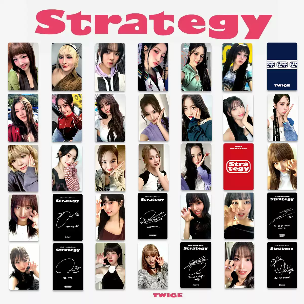 TWICE Mini14 Strategy周边随机小卡Withmuu特典小卡ONCE专辑卡-淘宝