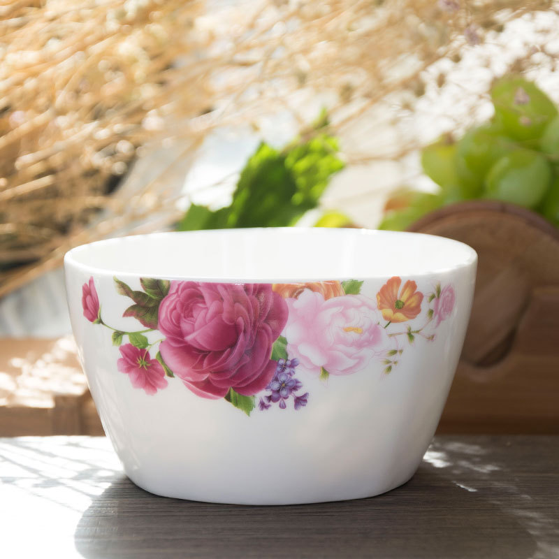 Zinfandel beauty household single square bowl eating bowl Ceramic square porcelain bowl tableware Bone China single large soup bowl medium size