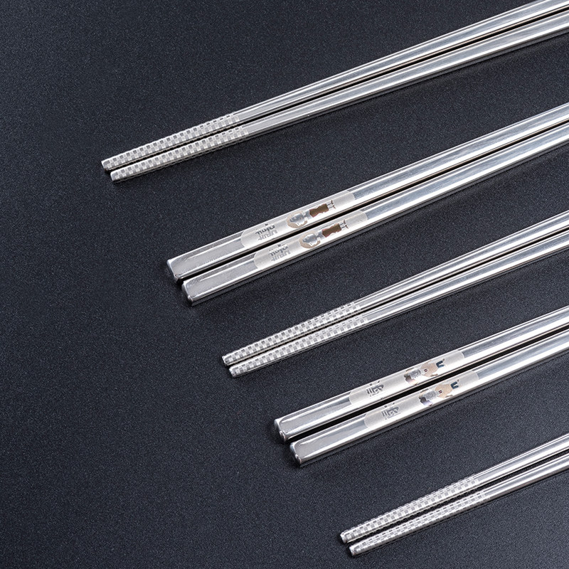 Parent-child 304 stainless steel anti-slip household chopsticks creative cartoon children's chopsticks family high temperature resistance safety and health