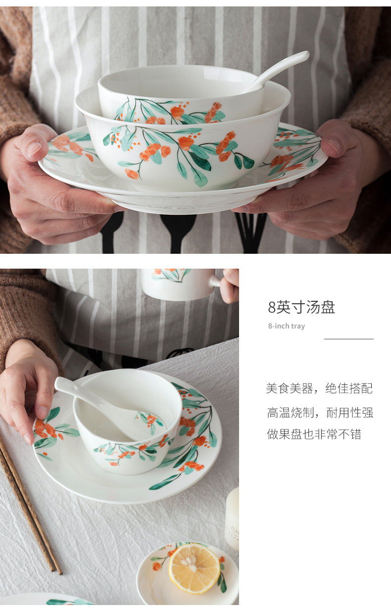 Japanese dishes suit household bowl dish dish ceramic disc contracted dishes chopsticks tableware individuality creative combination