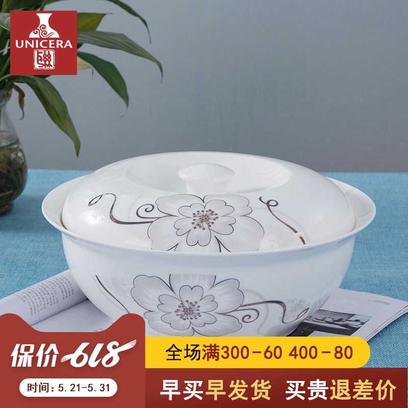 Jane eyre describes Korean tableware ceramic ipads China couples with cover bowl of soup pot soup pot large rainbow such use large soup bowl