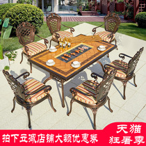 Outdoor desk and chair outdoor villa courtyard open terrace cast aluminum casual chair combined aluminum garden chair