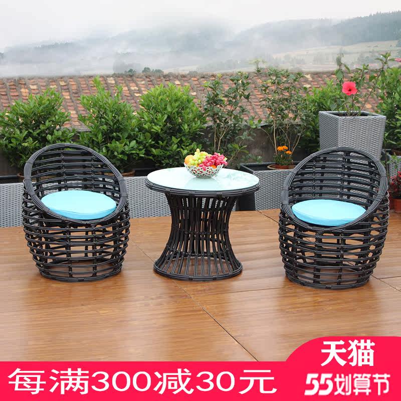 Balcony Small Table And Chairs Outdoor Rattan Chairs Three Sets Balcony Vines Creative Rough Vines Casual Table And Chairs Imitation Vine Garden Tenchair