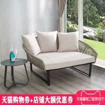 Outdoor reclining bed rattan round Villa courtyard recliner leisure rattan chair outdoor swimming pool reclining sofa beach chair