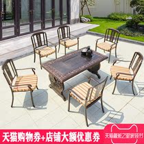 Outdoor furniture outdoor tea table and chair courtyard outdoor leisure table and chair villa garden balcony open air cast aluminum table and chair