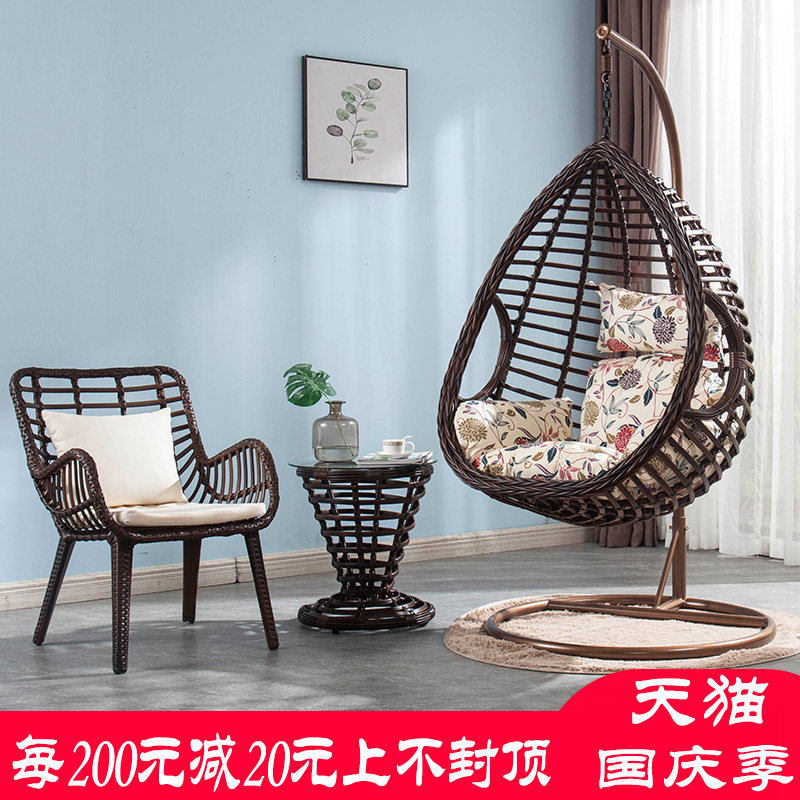 Hanging basket hanging chair rattan chair balcony home indoor swing bird's nest chair hanging orchid chair hammock net red cradle chair courtyard