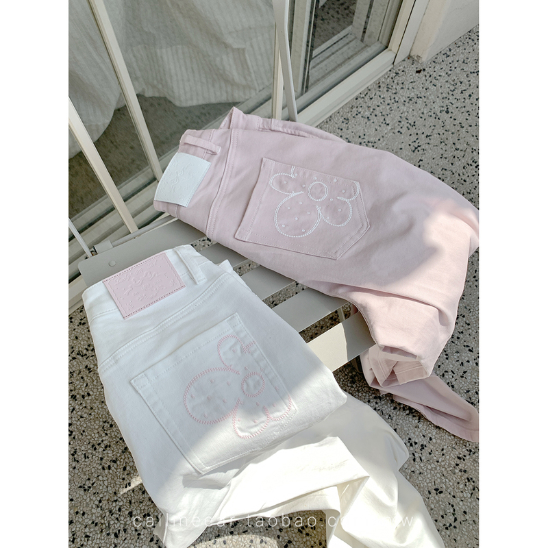 Callmeear//【Embroidered Flower Jeans】Loose Straight-Leg Jeans for Women, Spring and Summer Slimming Long Pants Callmeear//【Embroidered Flower Jeans】Loose Straight-Leg Jeans for Women, Spring and Summer Slimming Long Pants
