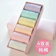 Vớ nữ ống cotton vớ mùa thu và mùa đông Các mẫu vớ nữ vớ đen và trắng vớ nữ thấm hút mồ hôi cotton mùa đông