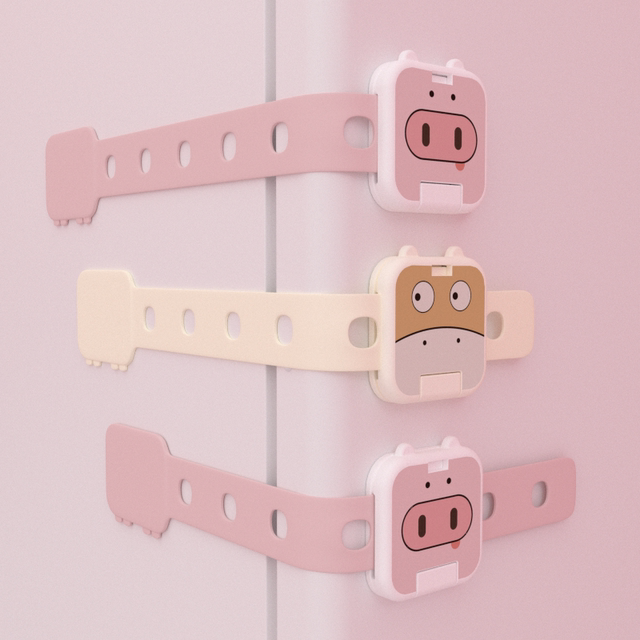 Fighting Baby Drawing Lock Children's Safety Lock Cabinet Door Cabinet Cabinet Refrigerator Lock Protective Safety buckle lock anti -clamps