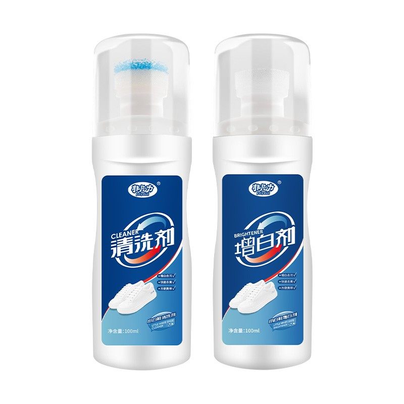 White Shoe Cleaner, Whitening Agent, Stain Remover, Anti-Yellowing, for Sneakers and Athletic Shoes, No-Rinse Cleaning, Shoe Cleaning and Polishing for Lazy People