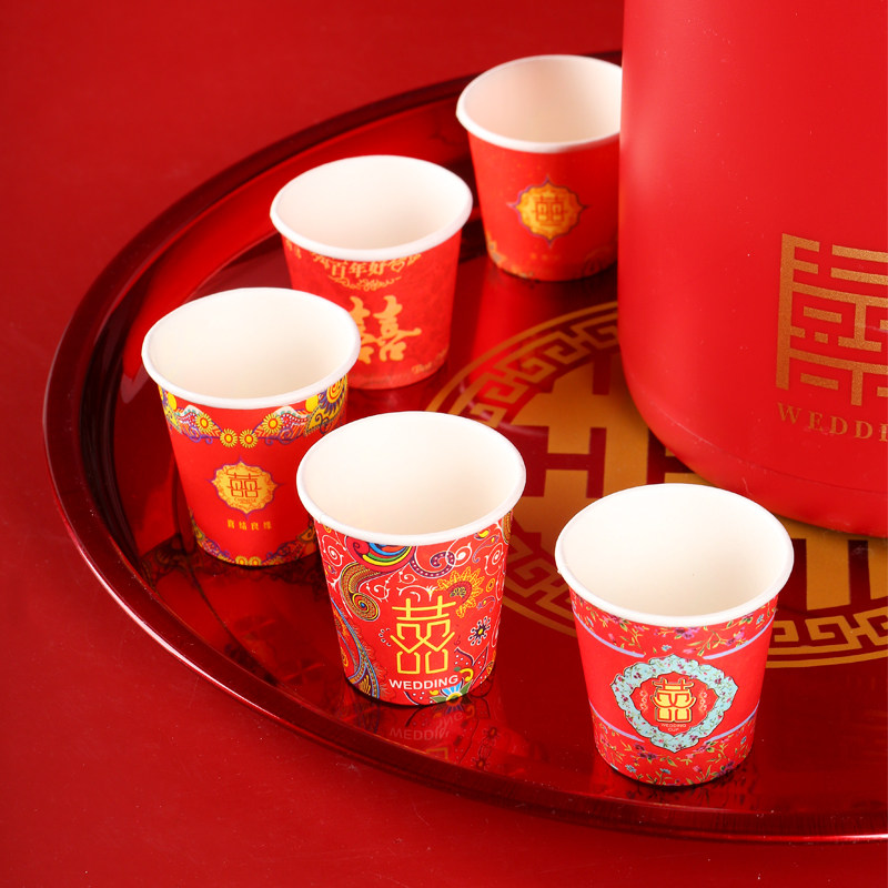 Disposable wedding 50ml small cupcake small cups toast with wine glasses Wedding Little Wine Glasses Thickened