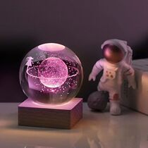 Galaxy Saturn Solar System Crystal Ball Lightning Pink Glass Simply Giving Birthday Happy Creative Desktop