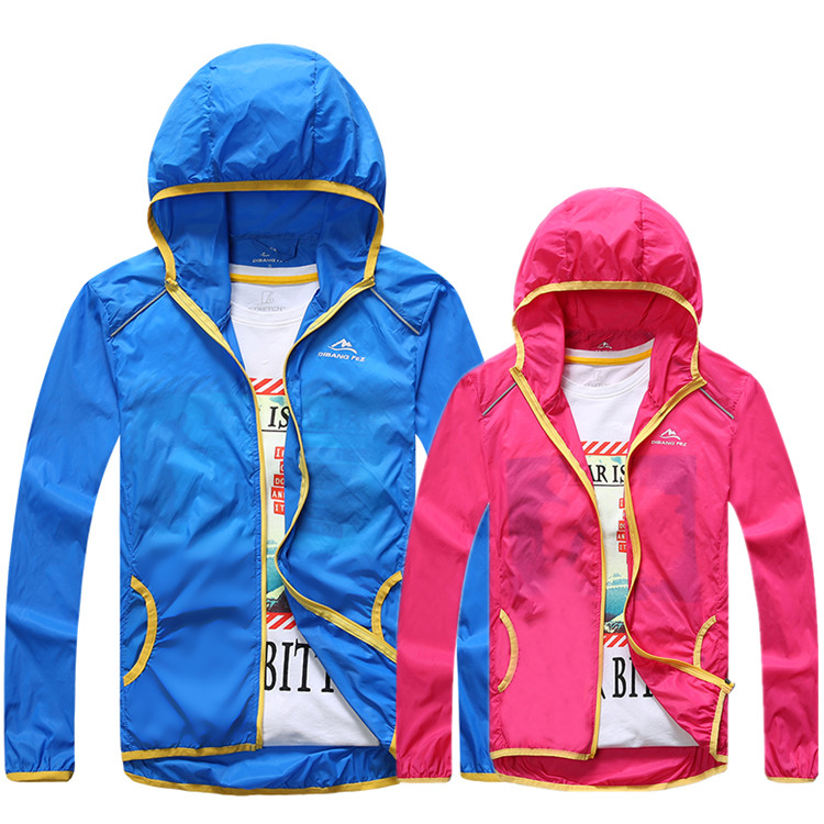 2016 sunscreen male lady long sleeve ultra-thin breathable anti-raincoat outdoor speed dry waterproof skin coat shorts jacket