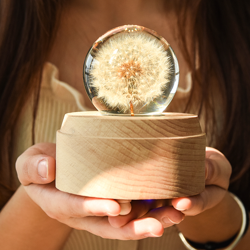 Dandelion rules this crystal ball eternal flower music box music box girl birthday gift wedding wedding new couple