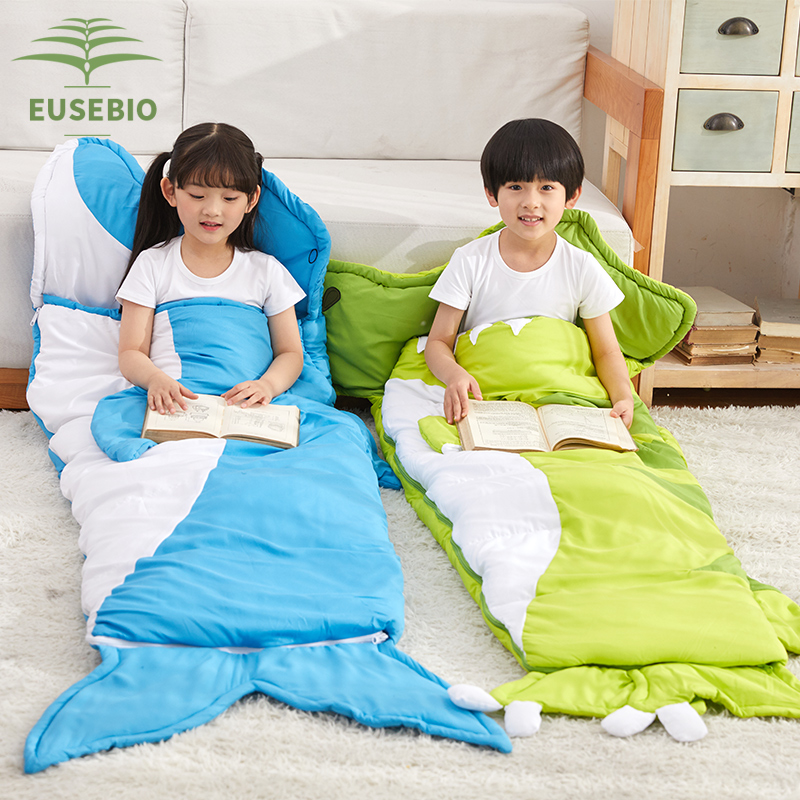 EUSEBIO sleeping bag children's outdoor autumn and winter large children thickened warm indoor students lunch break cartoon sleeping bag