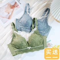 Lace underwear womens small breasts gather on the support is not empty cup collection of milk thick breathable without steel ring pen bra autumn