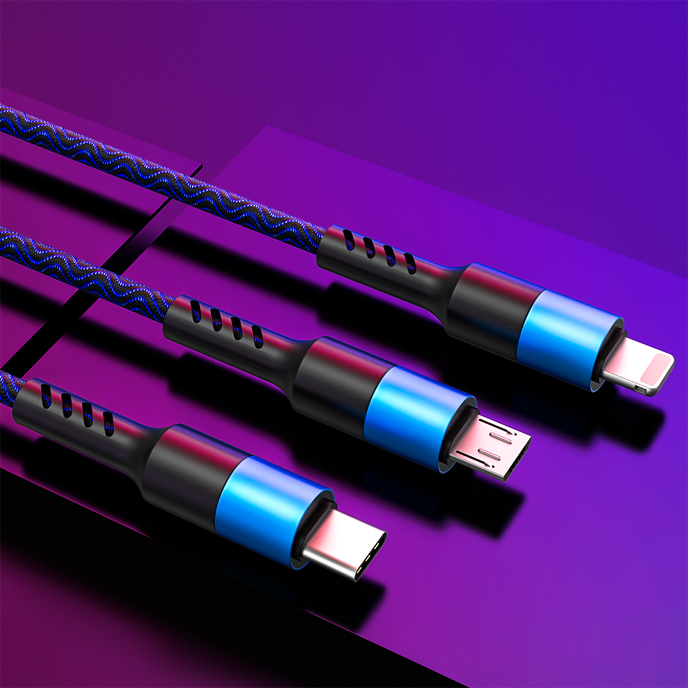 Ollova car charger one-to-three usb-to-interface multi-function extension cable one-point three-car charger fast charging line