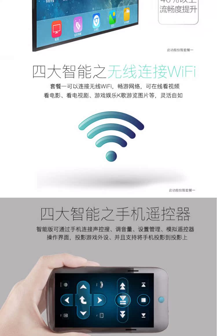 Rigal 瑞格尔 Máy chiếu RD805 máy chiếu gia đình nhỏ thông minh Android wifi không dây điện thoại di động có màn hình HD 3D rạp hát tại nhà hỗ trợ 1080P không có TV màn hình