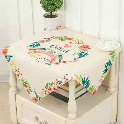 Cotton linen bedside table cloth drum washing machine cover cloth waterproof coffee table tablecloth microwave refrigerator cover cover towel customization