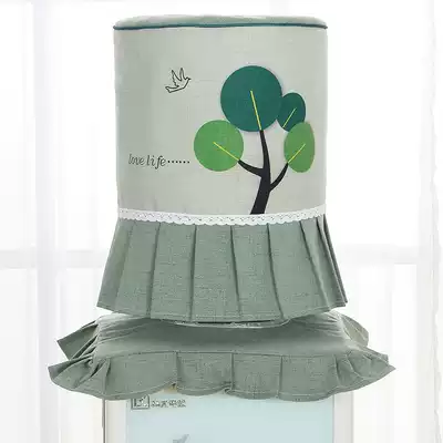 Korean version of drinking water Hood two-piece household water dispenser bucket cover set cartoon pastoral dust cover 2-piece set