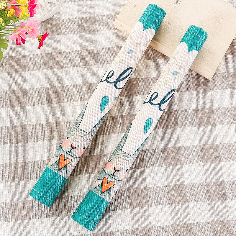 Non-slip thick door handle gloves simple pair double door refrigerator door fabric unit door pull glove modern protective cover