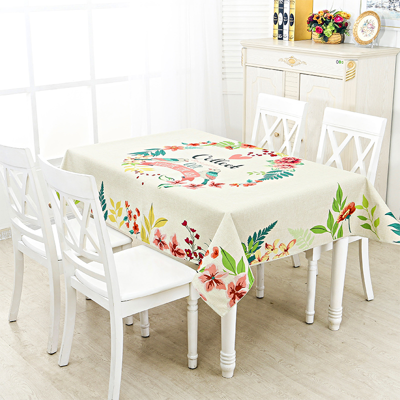 Cartoon style tablecloth household rectangular coffee table tablecloth universal tablecloth thick cotton linen fabric chair Mat