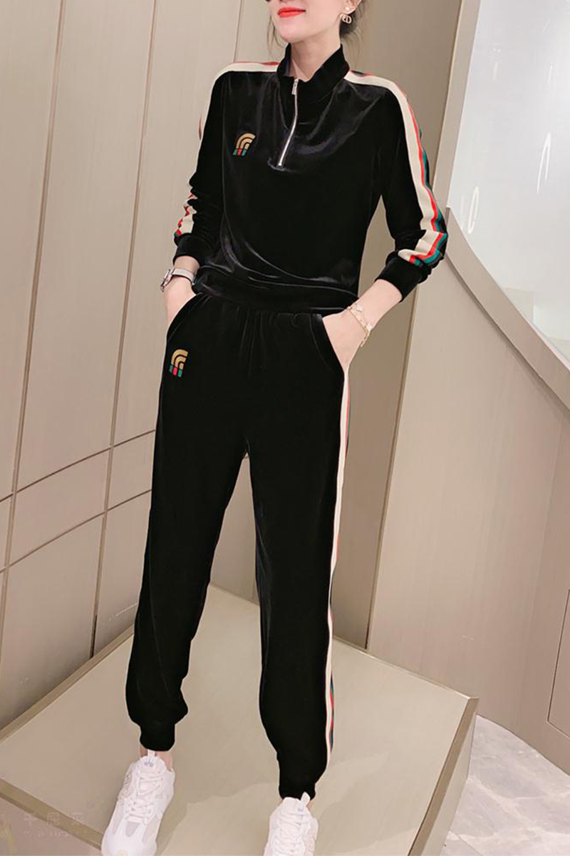 Gold Velvet Suit Woman 2022 Chunqiu Fashion high-end necropolis Pants Casual Sports Two Suits of Eurostock