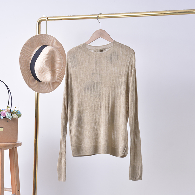 G * 19 2018 Mùa Thu Mỏng Knit Shirt Vòng Cổ Dài Tay Áo Mỏng Dot Joker Cao Cổ Giản Dị Top DK áo len