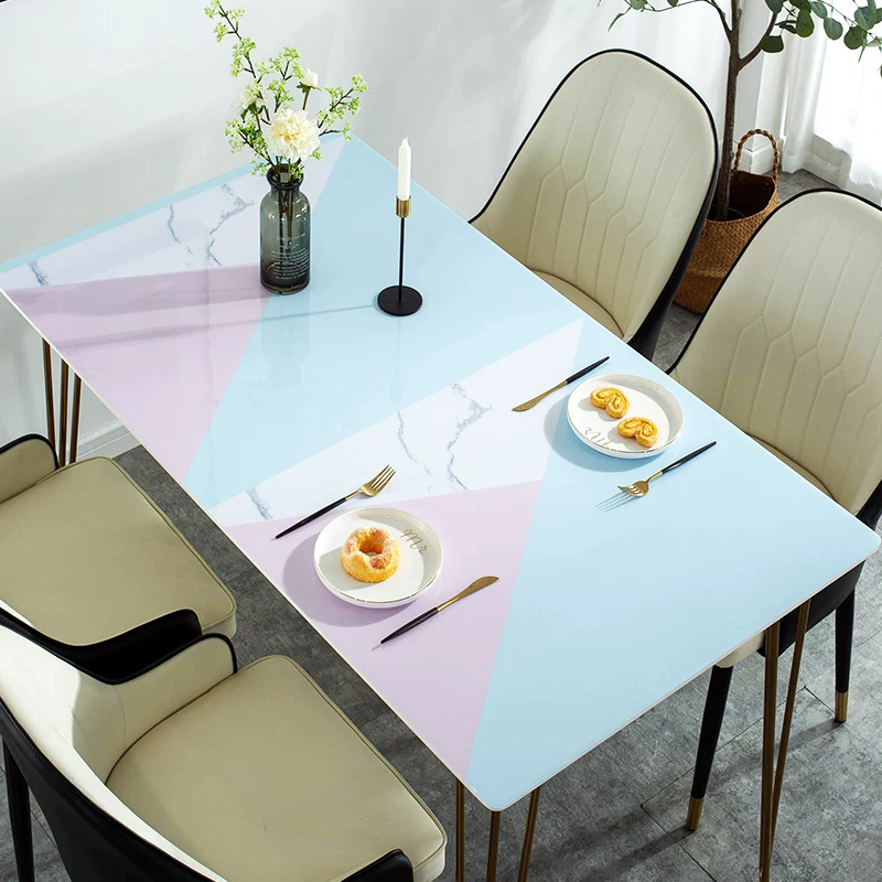 Modern glass waterproof table mat PVC