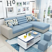 Đơn giản và hiện đại sofa vải căn hộ nhỏ phòng khách góc đồ nội thất kết hợp sẵn sàng vải di động và có thể giặt sofa ba bit - Ghế sô pha