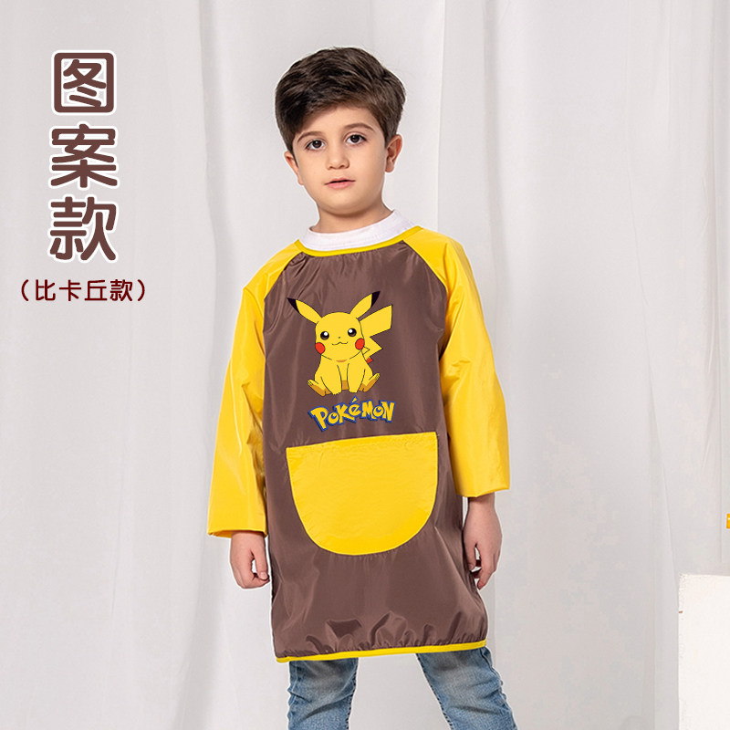 Children's walled pocket waterproof long sleeve drawing clothes Custom logos Exterior Wearing Kindergarten Painting Fine Art Calligraphy Apron