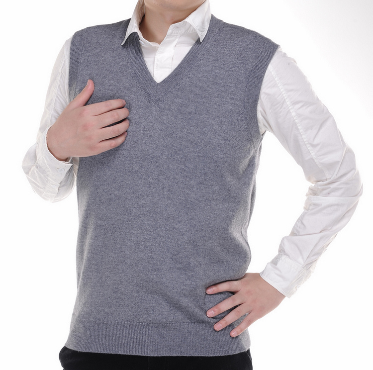 Trung niên và người đàn ông cũ của cashmere vest vest áo len vest mùa xuân và mùa thu phần mỏng len vest đan cardigan kích thước lớn