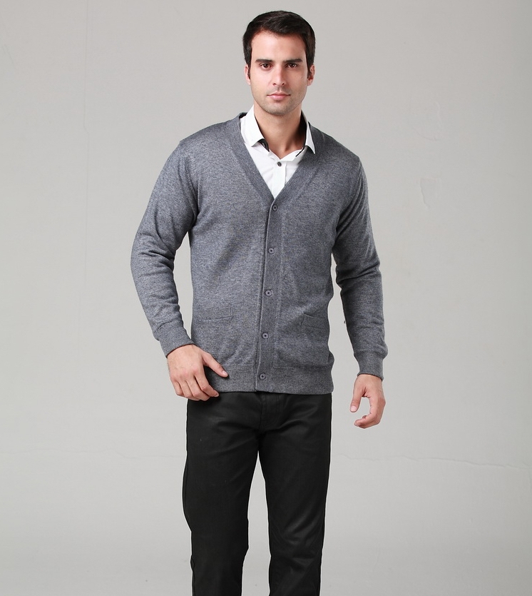 Mùa đông dày trung niên ấm áo len cardigan cashmere áo len mở cha nam áo khoác cộng với phân bón XL