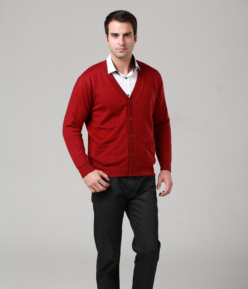 Mùa đông dày trung niên ấm áo len cardigan cashmere áo len mở cha nam áo khoác cộng với phân bón XL