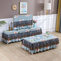 Coffee table cover TV cabinet TV cover 55 inch combination set custom dining tablecloth four seasons living room dust fabric flower