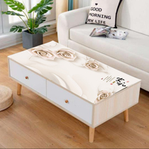 TV cabinet soft glass PVC tablecloth waterproof pad anti-oil tea table pad plastic crystal board table anti-hot flower