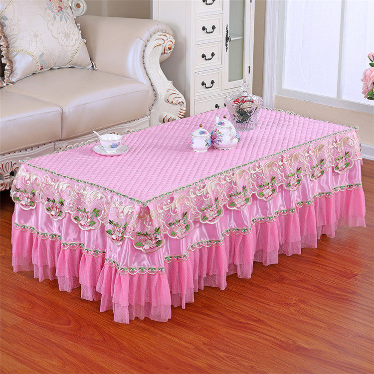 New cloth Wedding Celebration Purple Lace Tea Table Hood Table Cloth TV Cabinet Geb Bed Head Cabinet Rectangular Living Room