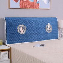 Solid color bedroom velvet bed Hood full cover cotton padded thick solid wood 2 m dust cover soft leather cover 1 8 m