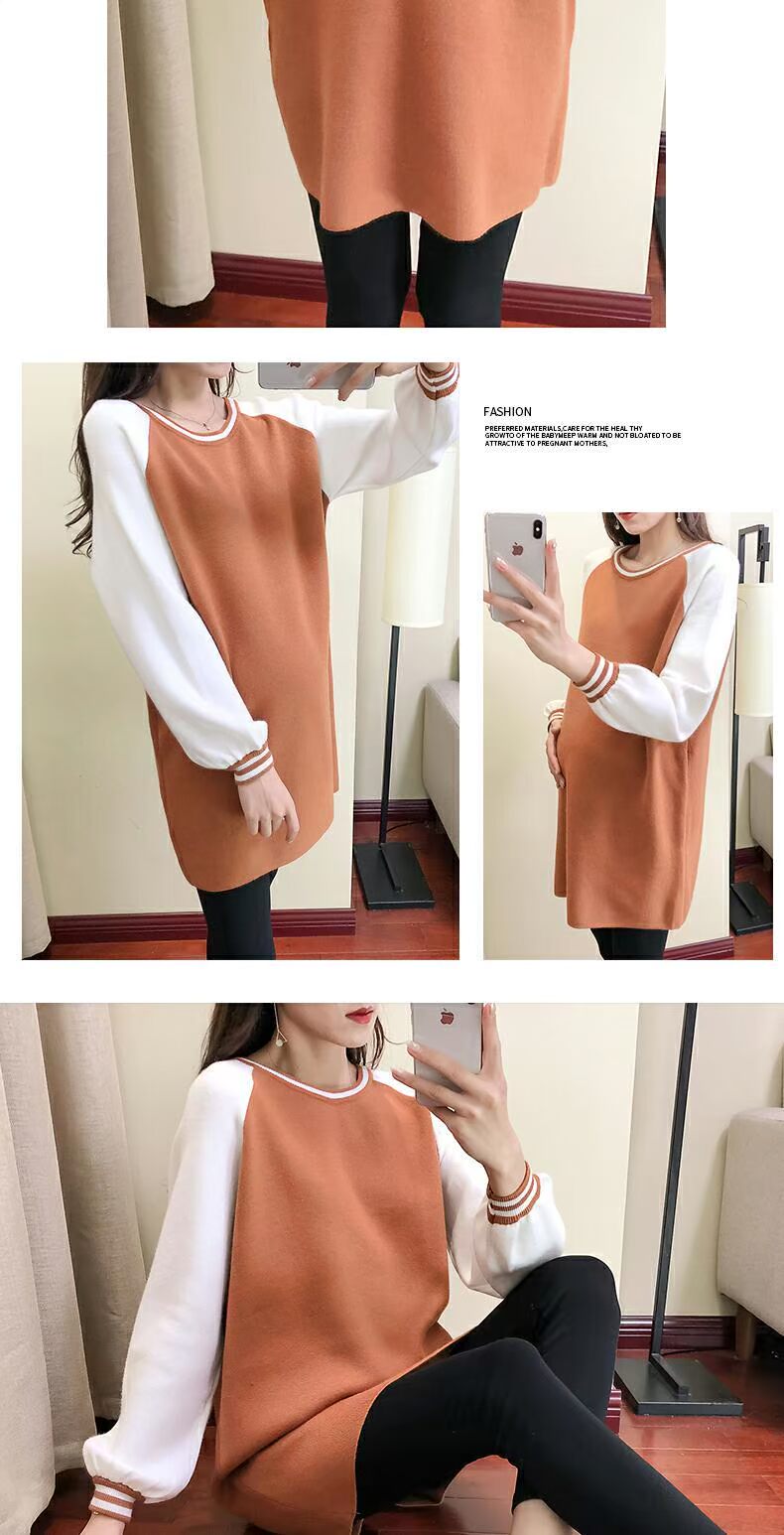 Áo bà bầu 2018 thời trang set đồ khâu đan áo rời hai mảnh phù hợp với áo sơ mi chạm đáy áo bà bầu mùa thu đông thời trang bà bầu mùa hè