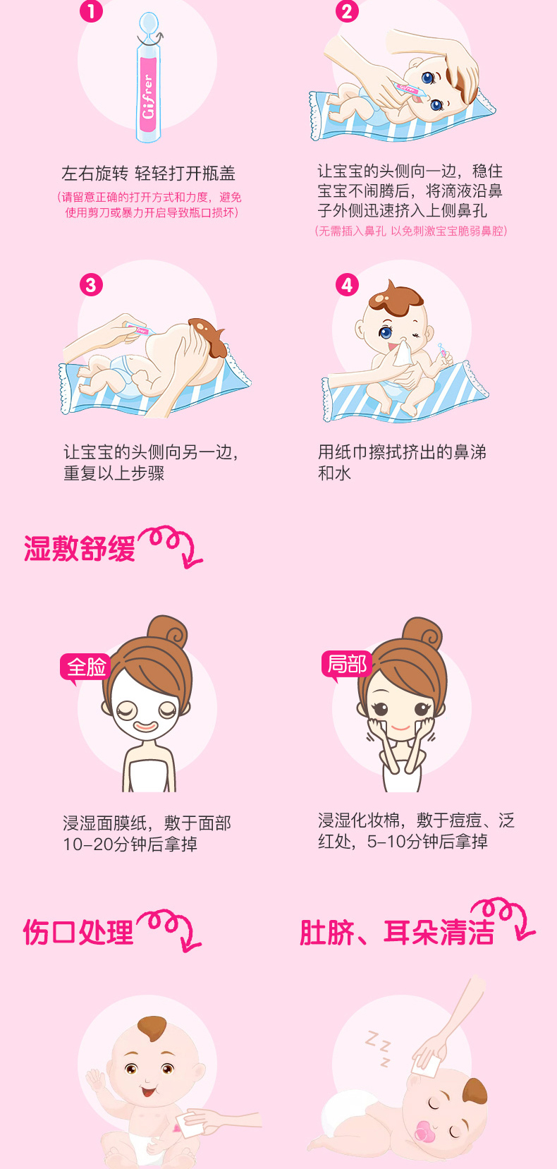 法国原产 Gifrer 儿童/成人 生理海盐水 洗鼻水 5ml*40支 图6
