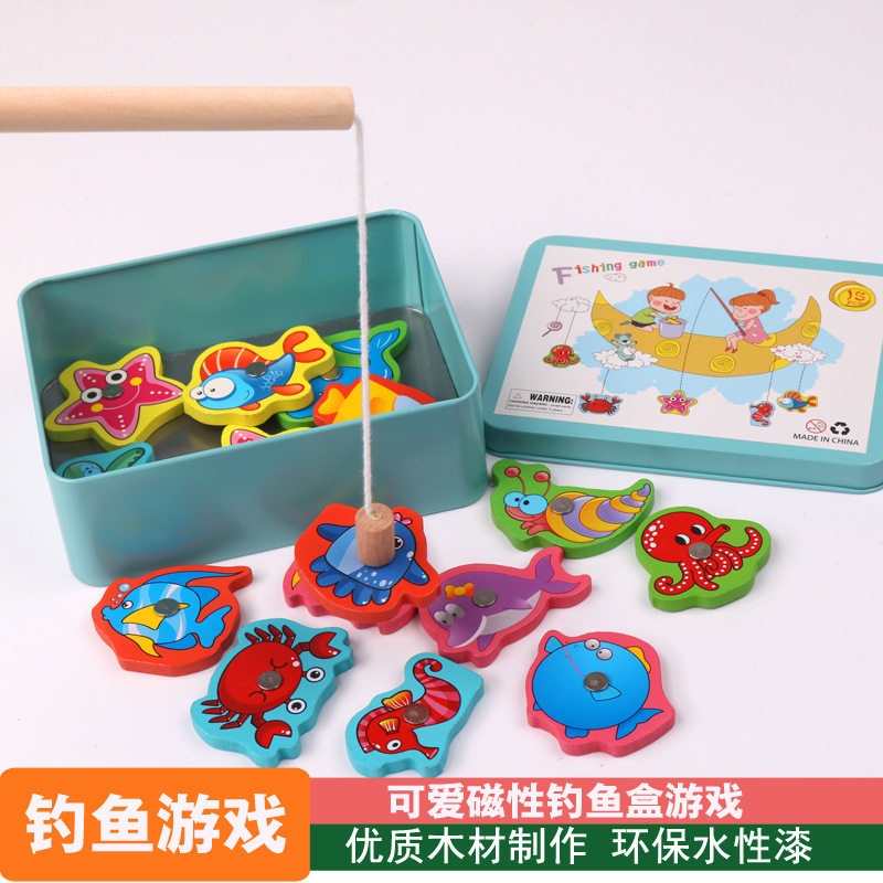 Children's baby fishing toy suit Puzzle Game Magnetic Parent-child Interaction Crook Kid 3 birthday present 5 years old