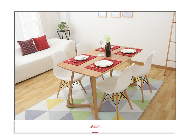 Thêu vườn vuông kẻ sọc vải placemat đơn giản Nhật Bản bảng mat cách nhiệt bát mat hình chữ nhật tây bảng mat khăn trải bàn ghế gỗ