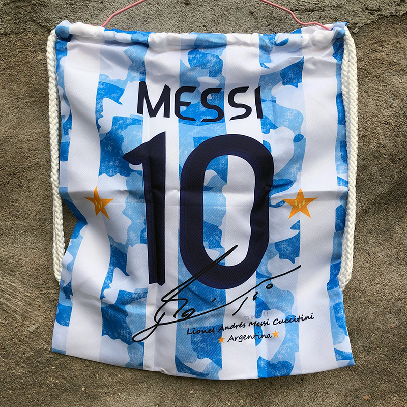 Real Madrid Barcelona Cristiano Ronaldo Messi Neymar Salah Football Ball Bag Large Capacity Drawstring Storage Bag