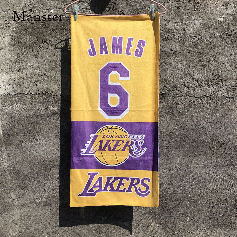 Lakers Kobe James No. 6 Anthony Westbrook Fiber Sports Towel Bath Towel Sweat Towel Hand Towel Sweat-Absorbing Handkerchief
