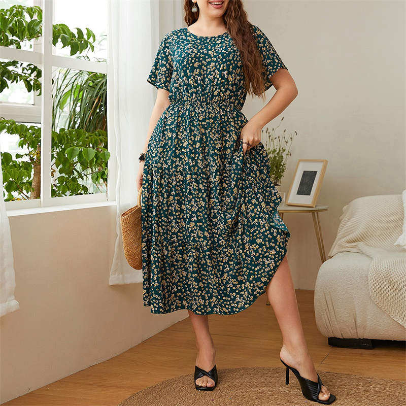 Plus Size Summer Chiffon Dress XL-4XL Long Maxi Skirt - Taobao product photo 7