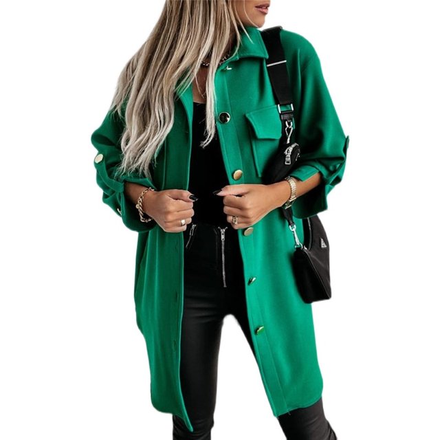 2022 New Fashion Autumn winter women long shirt jacket coat