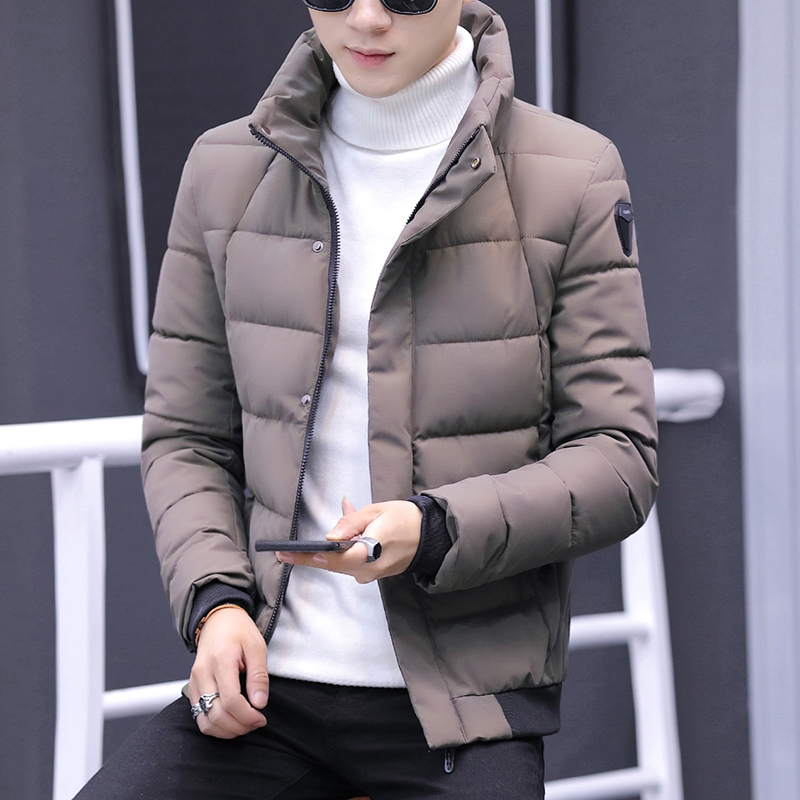 New stand-up collar cotton jacket men's body Han version trendy casual men's down cotton clothing winter jacket short version cotton padded jacket tide