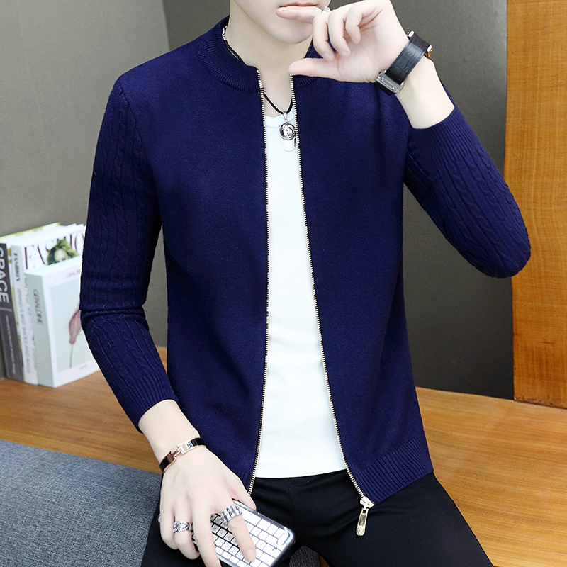 Men's 2021 new stylish fashion handsome casual windweaters with long sleeves Collar Jacket Spring Casual Blouses